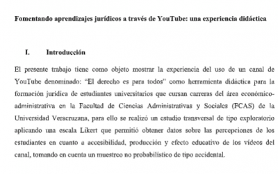 1.5 Fomentando aprendizajes jurídicos a través de YouTube: una experiencia didáctica